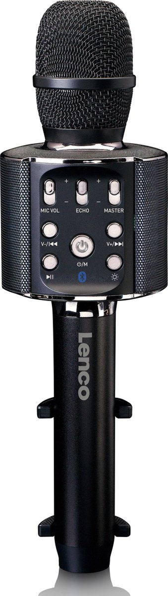 LENCO LENCO BMC-090BK Bluetooth Karumoke Microphone avec haut-parleur et éclairage noir