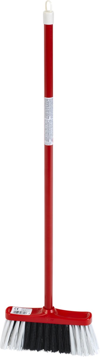 Balai pour enfants Klein Toys - 18x4,5x61 cm - poils en plastique noir et blanc de haute qualité - rouge