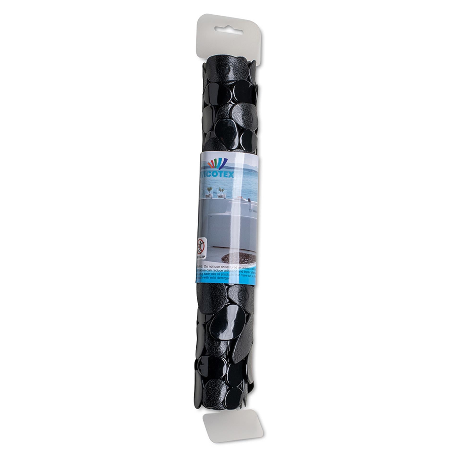 Wicotex tapis de bain pierres antidérapantes 68x35cm noir