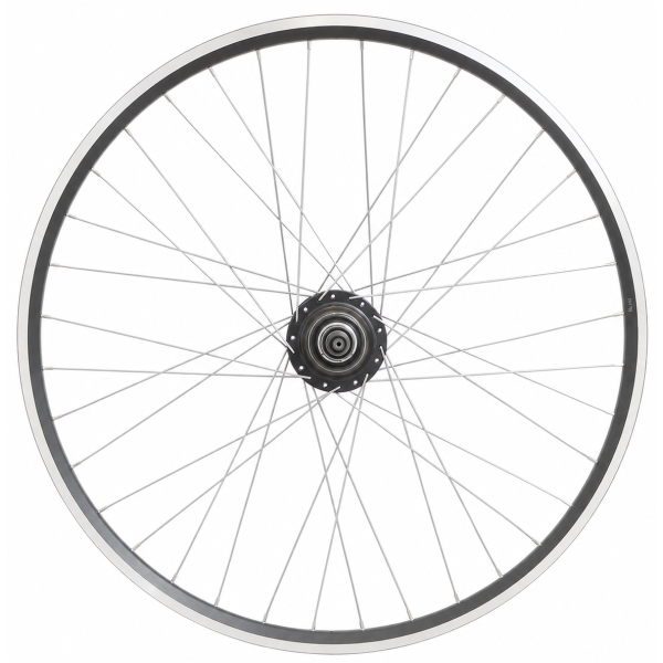 Roue arrière Shimano 28 pouces moyeu Nexus 7 (noir) - jante zac2000 (argent noir) avec rayons en acier inoxydable - pour frein à disque