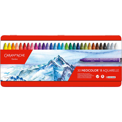 Caran dache caran d'ache neocolor ii, l : 10 cm, épaisseur 8,5 mm, différentes couleurs, 30 pièces 1 boîte