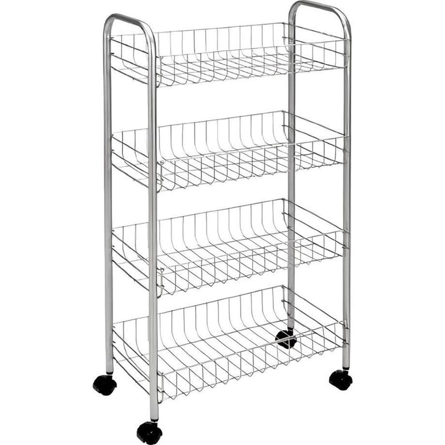 Tomado-Metaltex Tomado-Metaltex Kitchen Bathroom Rangement Trolley Pise avec 4 paniers noirs