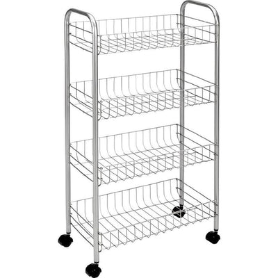 Tomado-Metaltex Tomado-Metaltex Kitchen Bathroom Rangement Trolley Pise avec 4 paniers noirs
