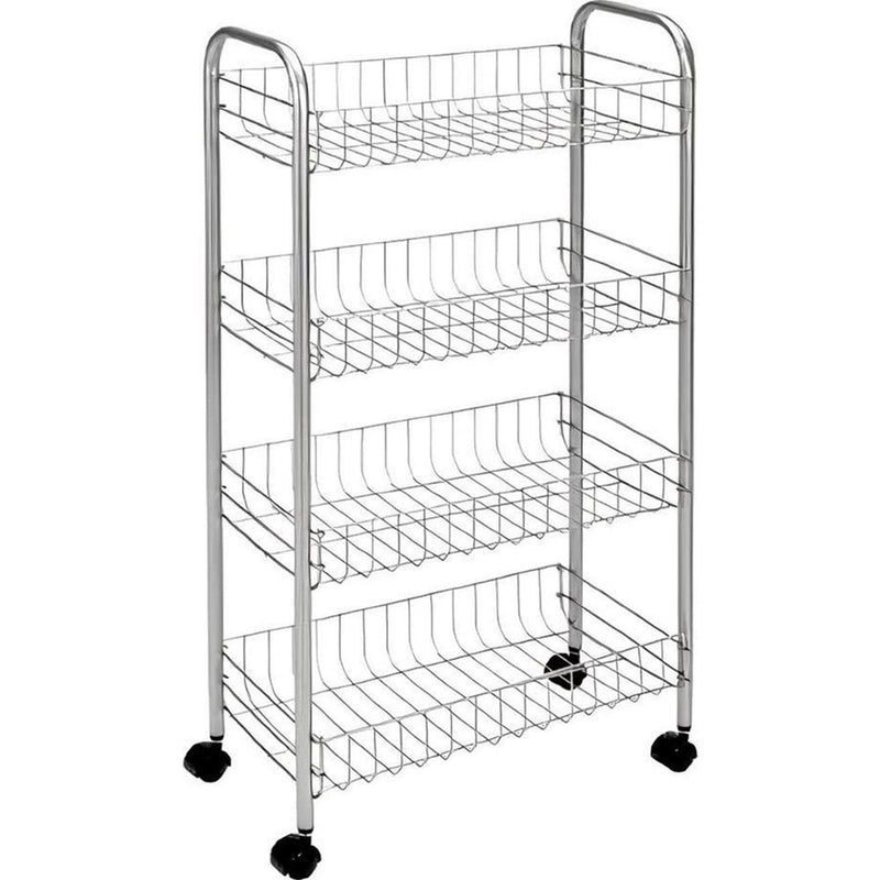 Tomado-Metaltex Tomado-Metaltex Kitchen Bathroom Rangement Trolley Pise avec 4 paniers noirs