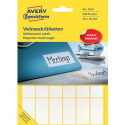Étiquettes multifonctions avery 3324 blanches 648 pièces