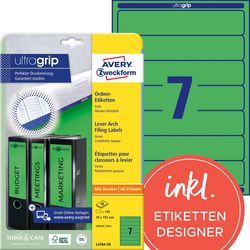 Étiquettes de dos avery zweckform l4764-20 vert, 140 étiquettes