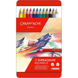 Crayons aquarelle Caran dache caran d'ache supracolor ii, l : 17 cm, mine 3,8 mm, différentes couleurs, 12 pièces 1 boîte - afbeelding 2