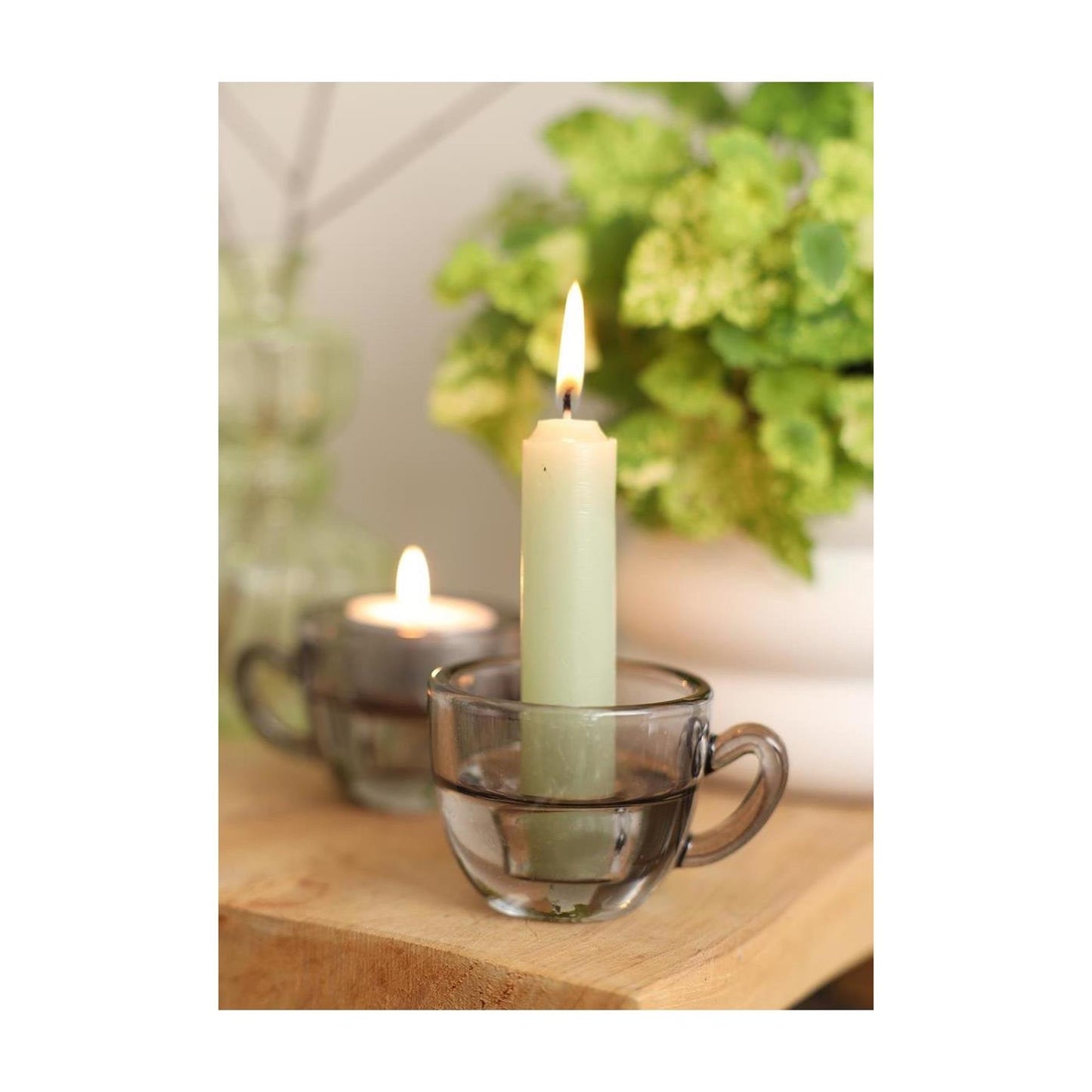 Bougeoir Idées 4 saisons gris café ø8xh5cm