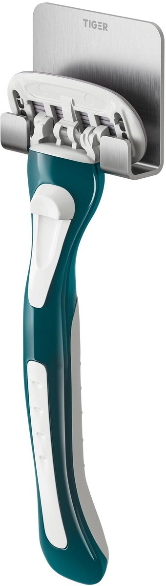 Tiger shavy - support pour rasoir - crochets pour serviettes autocollants - sans perçage - acier inoxydable brossé