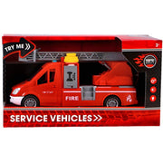 Rapid Wheels Fire Truck avec échelle et fonction de pulvérisation légère et sonore et à friction - afbeelding 1