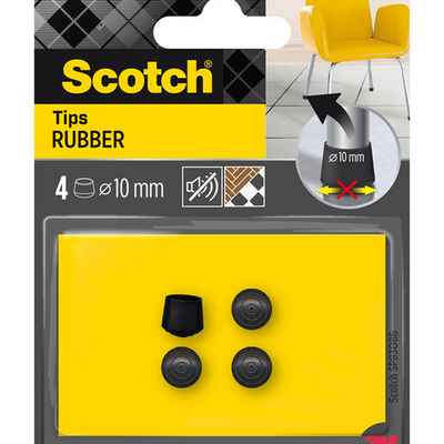3m 1070698 - caoutchouc d'emballage pour embouts scotch® noir, ø 10 mm, paquet de 4 | 16 pièces