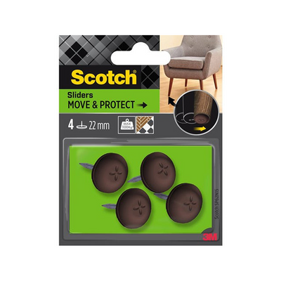 3m 1070695 - curseurs scotch® Move Protect pour ongles marron, ø 22 mm, paquet de 4 | 8 pièces
