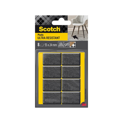 3m 1070707 - Patins en feutre scotch®ultra résistants autocollants gris blanc 35m | 11 pièces