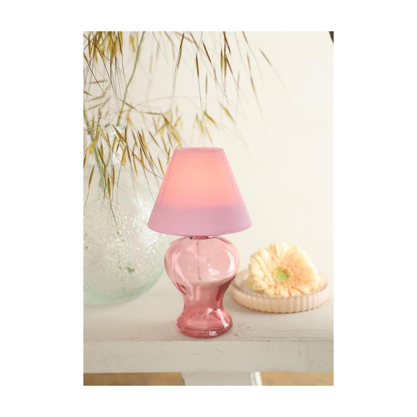 Bougie chauffe-plat en verre Ideas 4 seasons rose doux h16cm