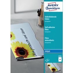 Film autocollant avery zweckform a4 transparent