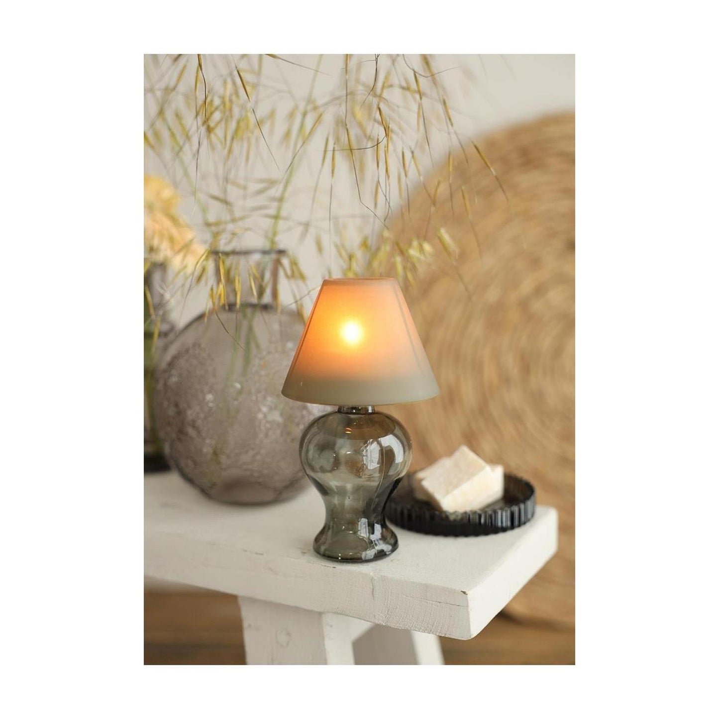 Idées lampe en verre 4 saisons photophore gris fumée