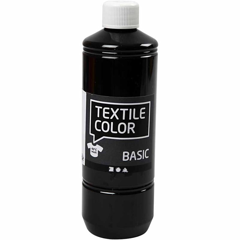 Peinture textile - noir, 500 ml