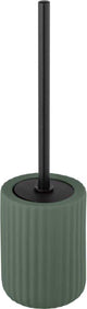 Wenko Porte-brosse de toilettes Belluno en céramique vert foncé mat - Brosse de toilettes avec support vert - Brosse de toilettes avec support autoportante - Surface douce au toucher