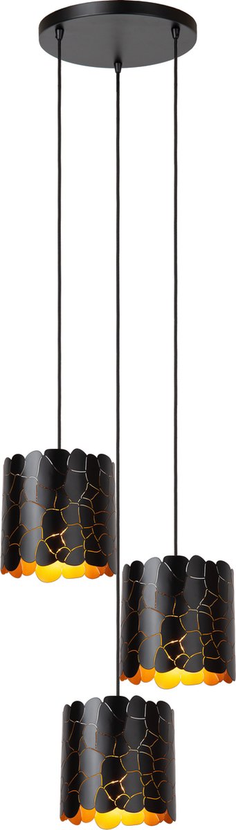 Lucide almelo - lampe suspendue - 3xe27 - noir