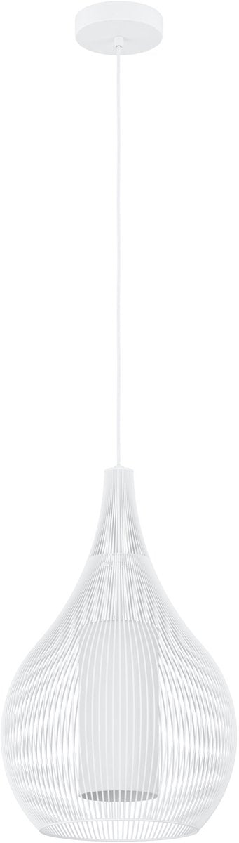 Suspension Eglo razoni 1 - e27 - ø 42,5 cm - blanc - acier|verre