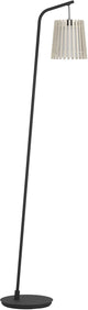Lampadaire Eglo fattoria - e27 - 170 cm - noir|marron|blanc - bois | textile
