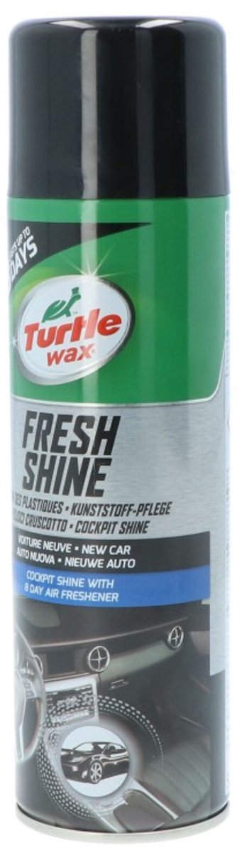 Turtle Wax gl Fresh Shine New Car - restaure rapidement et facilement l'éclat - pour toutes les pièces en plastique - antistatique longue durée - repousse la poussière et la saleté - 500 ml