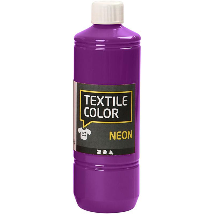 Creativ Company Textile Couleur semi-couverture de peinture textile néon violet, 500 ml