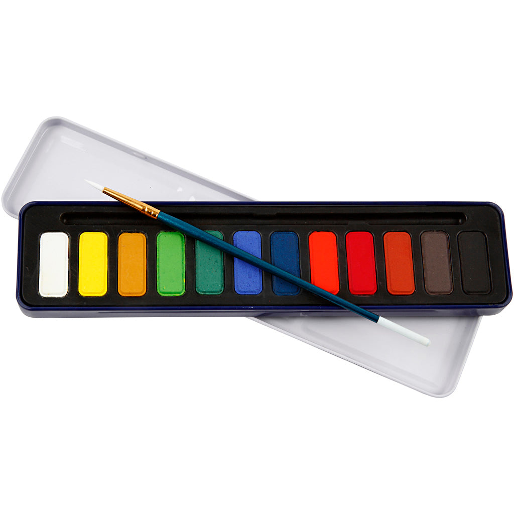 Ensemble de peinture aquarelle - Diverses couleurs, 1 boîte