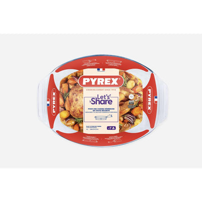 Plat à pâtisserie ovale en Pyrex 39x27 cm verre