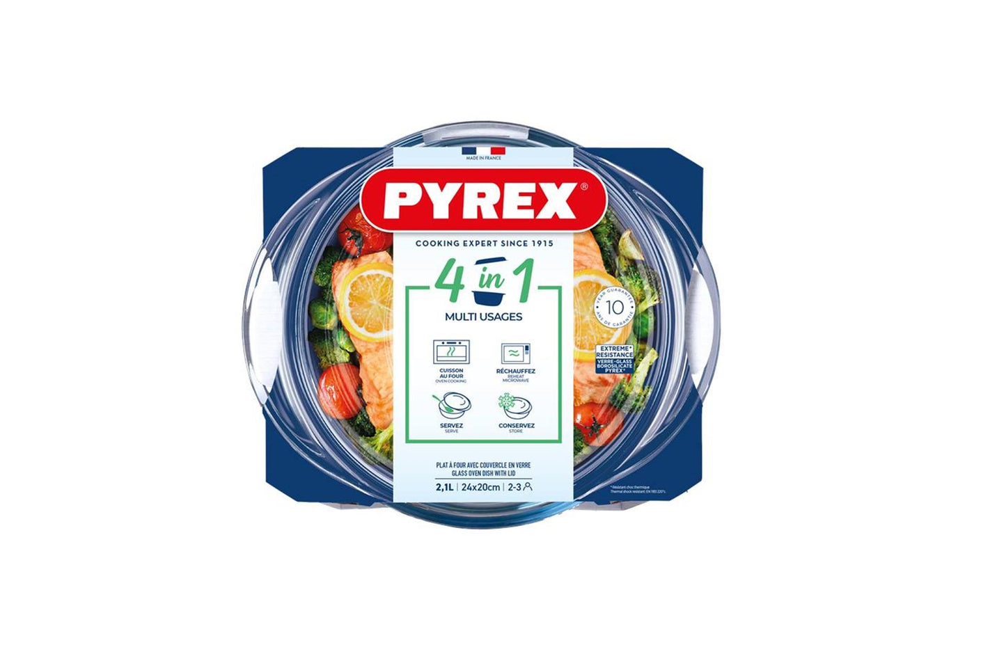 Pyrex à cuisson avec couvercle de 1,6 L et 0,5 L