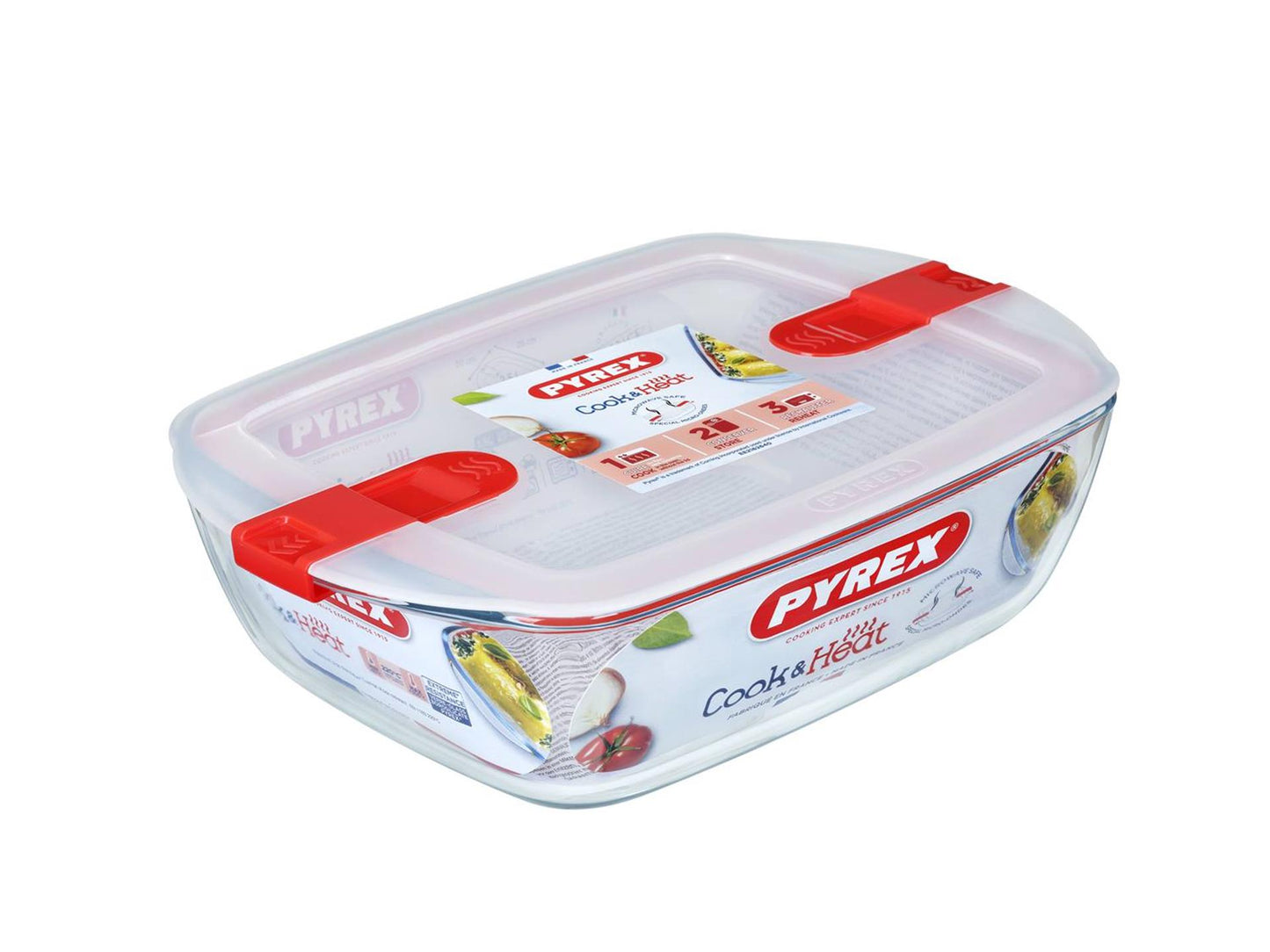 Bol en Pyrex avec couvercle 2,5l 28x20x8cm