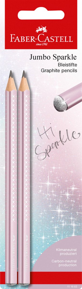 Faber-castell ensemble de crayons - jumbo sparkle cosmic - 2 pièces sur carte blister - fc-111683