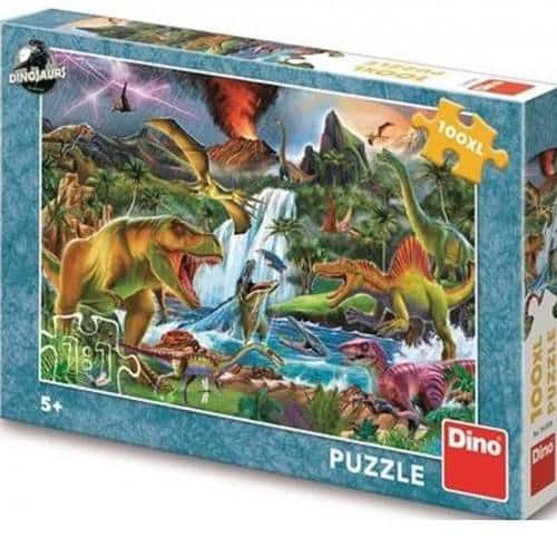 Puzzle Fighting Dinosaurs 100 XL Pieces