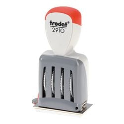 Tampon dateur trodat 2910 c9 métal plastique 50x28mm gris clair rouge caractères 4mm