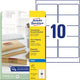 Etiquettes d'adresse jet d'encre Avery 250 pièces transparentes