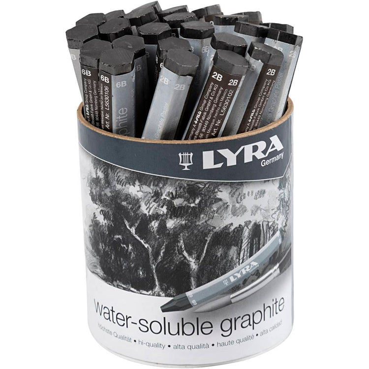 Crayon graphite soluble de l'eau Lyra, L: 6,5 cm, 24 pièces 1 boîte