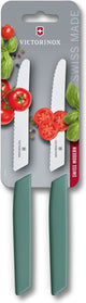 Victorinox swiss modern - couteau à tomates - 11cm - 2 pièces - acier inoxydable - vert sauge