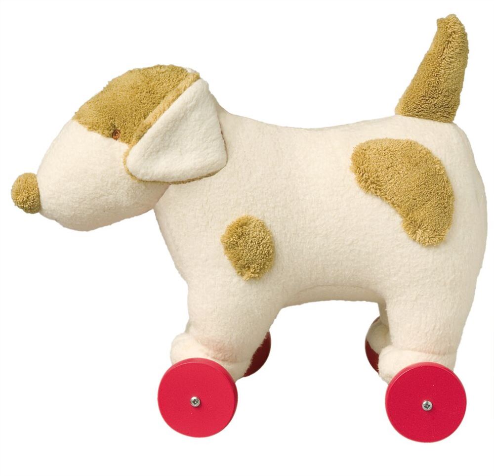 Chien 32 cm sur roulettes