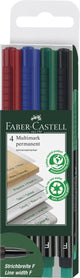 Multimarqueur Faber-Castell - permanent - largeur de trait f - 4 pièces - avec gomme - fc-151304
