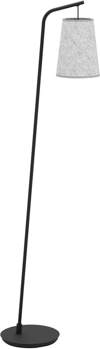 Lampadaire Eglo alsager - e27 - 170 cm - noir|gris - feutre|acier