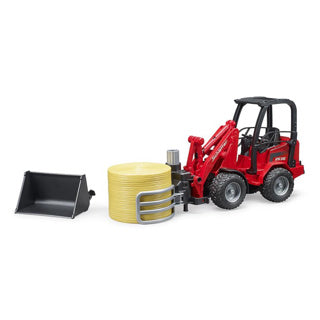 Bruder Schäffer Compact Load 2630 avec des balles de foin Gripper