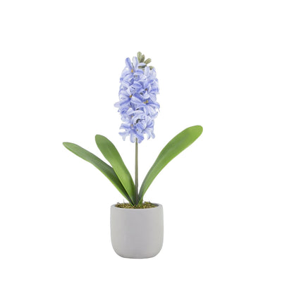Ambiance manoir fleur artificielle jacinthe bleue en pot 15xh41cm
