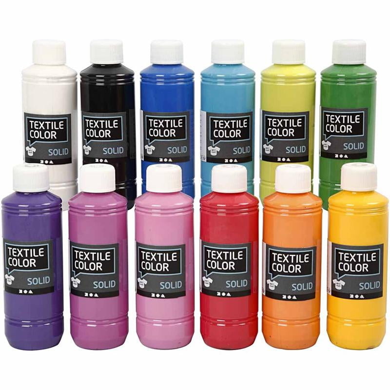 Creativ Company Couleur textile couvrant la peinture textile, 12x250 ml
