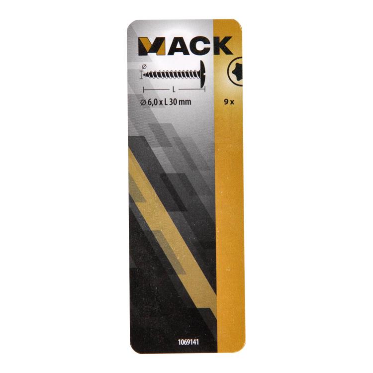 Mack 1069141 - vis de trappe bleue galvanisée 6,0 x 30 mm 9 pcs | 5 pièces