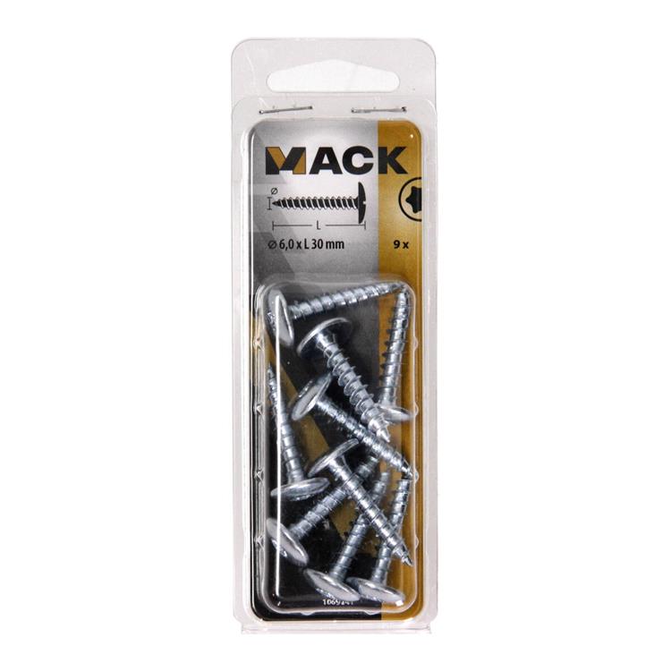 Mack 1069141 - vis de trappe bleue galvanisée 6,0 x 30 mm 9 pcs | 5 pièces