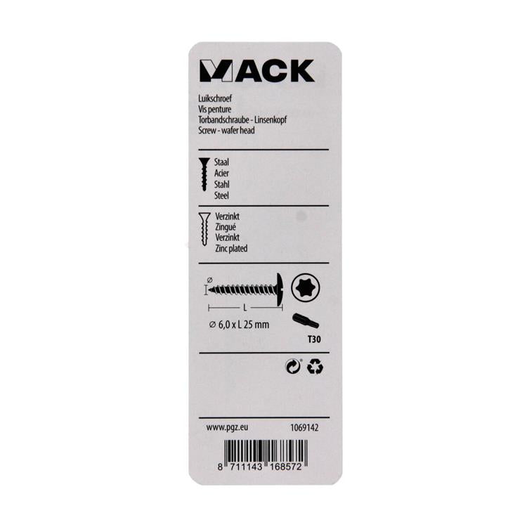 Mack 1069142 - vis de trappe bleue galvanisée 6,0 x 25 mm 10 pcs | 5 pièces