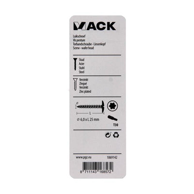Mack 1069142 - vis de trappe bleue galvanisée 6,0 x 25 mm 10 pcs | 5 pièces