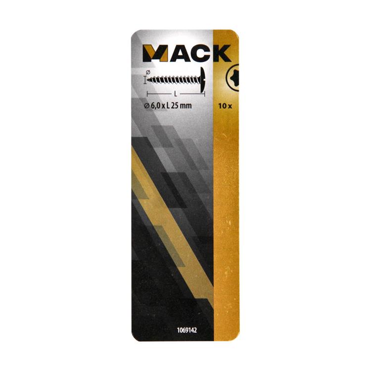 Mack 1069142 - vis de trappe bleue galvanisée 6,0 x 25 mm 10 pcs | 5 pièces