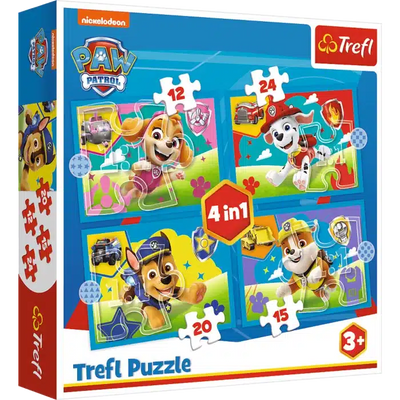 Oku Paw Patrol puzzle 4 en 1 12-15-20 et 24 pièces