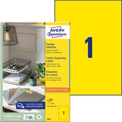 Etiquettes avery zweckform 210x297mm jaune